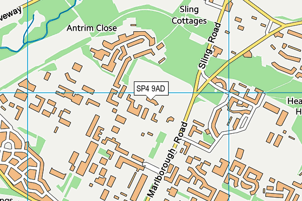 SP4 9AD map - OS VectorMap District (Ordnance Survey)