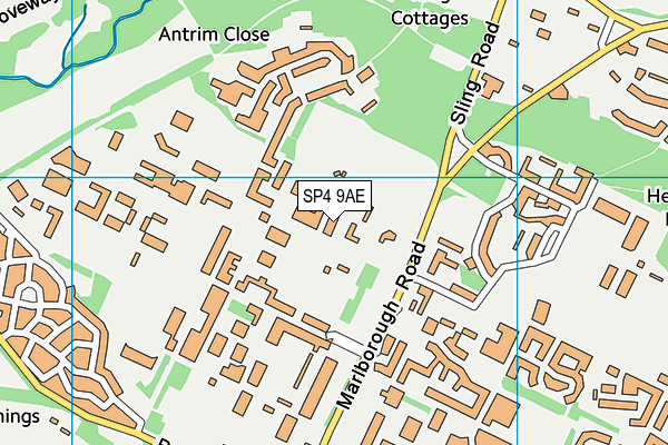 SP4 9AE map - OS VectorMap District (Ordnance Survey)