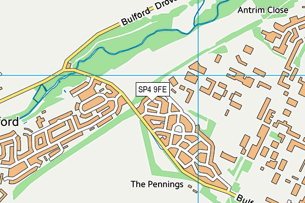 SP4 9FE map - OS VectorMap District (Ordnance Survey)