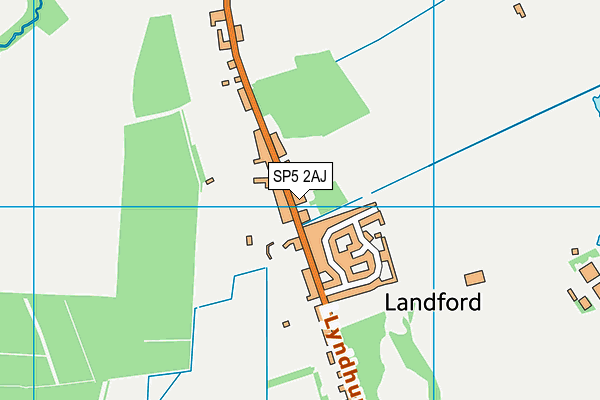 Landford Recreation Ground map (SP5 2AJ) - OS VectorMap District (Ordnance Survey)