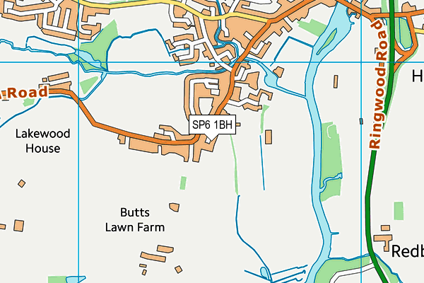 SP6 1BH map - OS VectorMap District (Ordnance Survey)