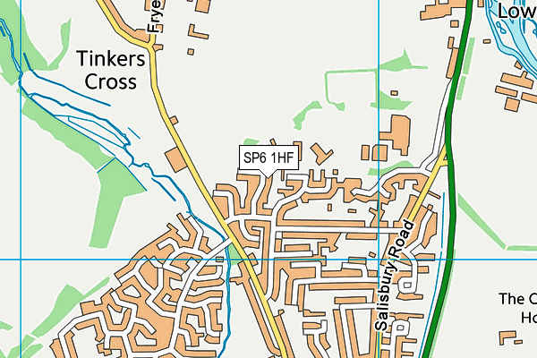 SP6 1HF map - OS VectorMap District (Ordnance Survey)