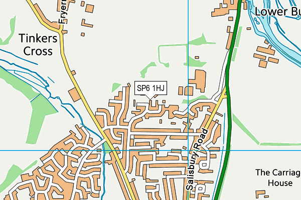 Fordingbridge Junior School map (SP6 1HJ) - OS VectorMap District (Ordnance Survey)