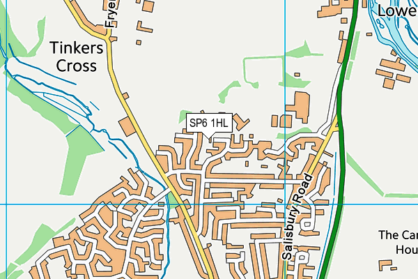 SP6 1HL map - OS VectorMap District (Ordnance Survey)