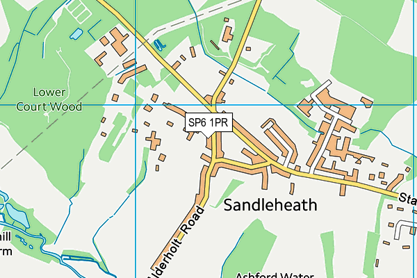 SP6 1PR map - OS VectorMap District (Ordnance Survey)