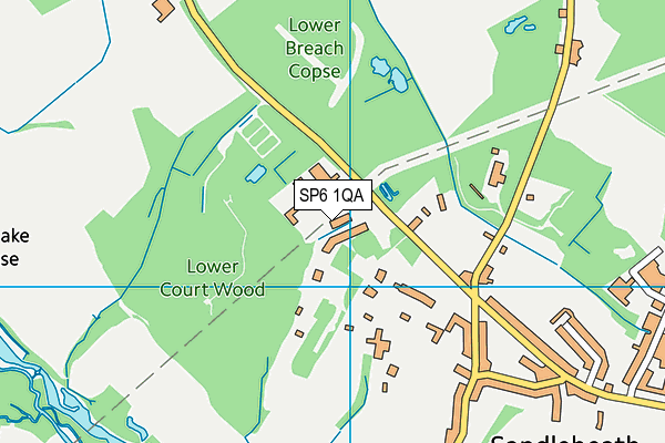 SP6 1QA map - OS VectorMap District (Ordnance Survey)