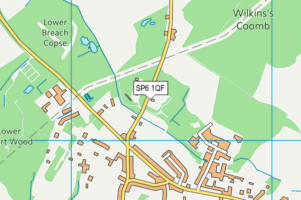 SP6 1QF map - OS VectorMap District (Ordnance Survey)