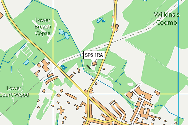 SP6 1RA map - OS VectorMap District (Ordnance Survey)