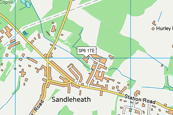 SP6 1TE map - OS VectorMap District (Ordnance Survey)