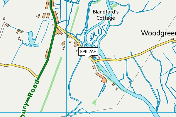 SP6 2AE map - OS VectorMap District (Ordnance Survey)