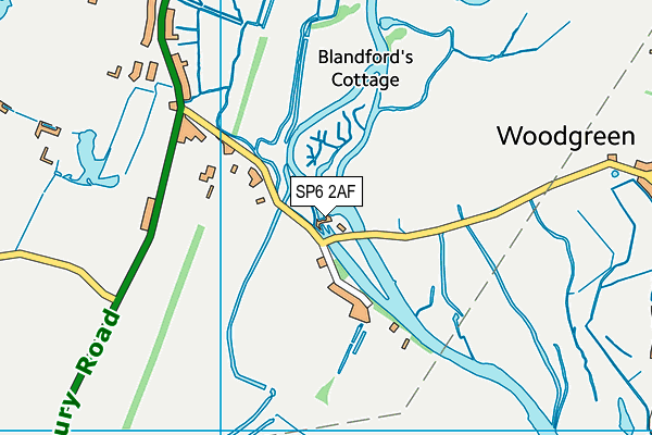 SP6 2AF map - OS VectorMap District (Ordnance Survey)