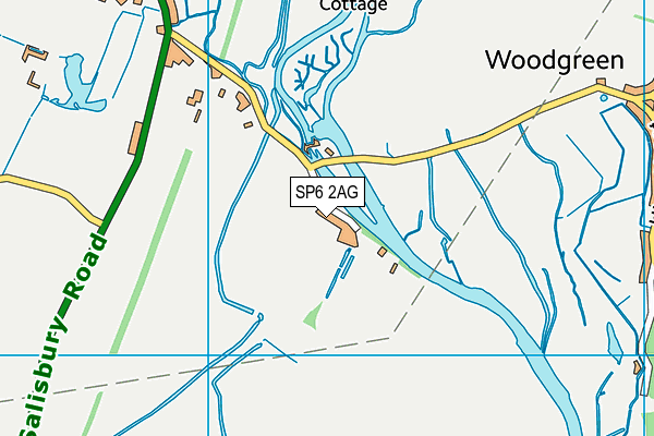 SP6 2AG map - OS VectorMap District (Ordnance Survey)