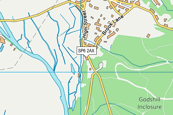 SP6 2AX map - OS VectorMap District (Ordnance Survey)