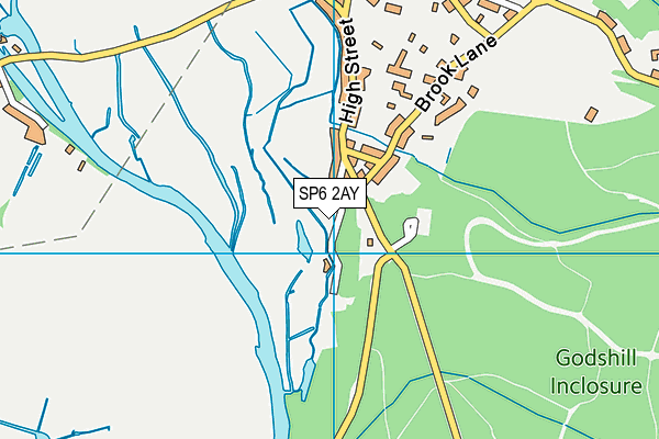 SP6 2AY map - OS VectorMap District (Ordnance Survey)