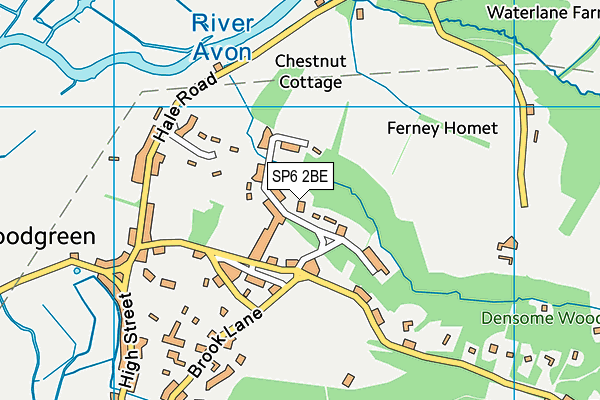 SP6 2BE map - OS VectorMap District (Ordnance Survey)