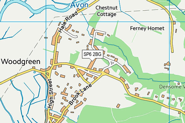 SP6 2BG map - OS VectorMap District (Ordnance Survey)