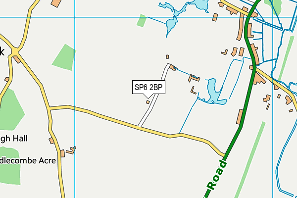 SP6 2BP map - OS VectorMap District (Ordnance Survey)