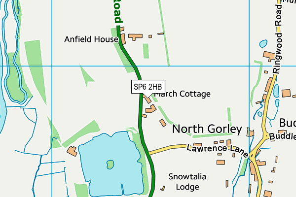 SP6 2HB map - OS VectorMap District (Ordnance Survey)