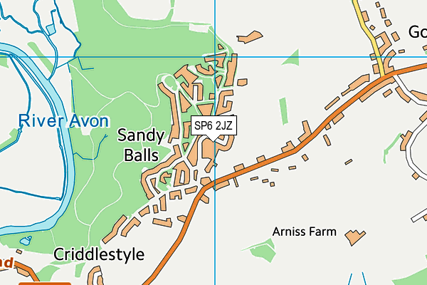 SP6 2JZ map - OS VectorMap District (Ordnance Survey)