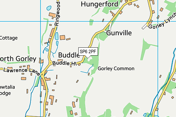 SP6 2PF map - OS VectorMap District (Ordnance Survey)