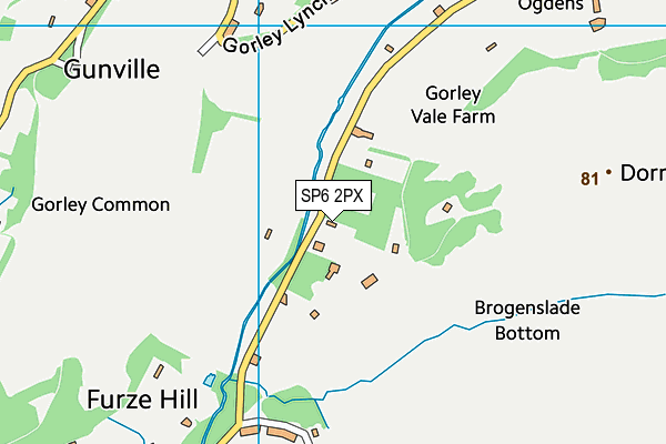 SP6 2PX map - OS VectorMap District (Ordnance Survey)