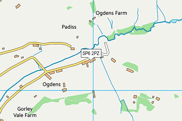 SP6 2PZ map - OS VectorMap District (Ordnance Survey)