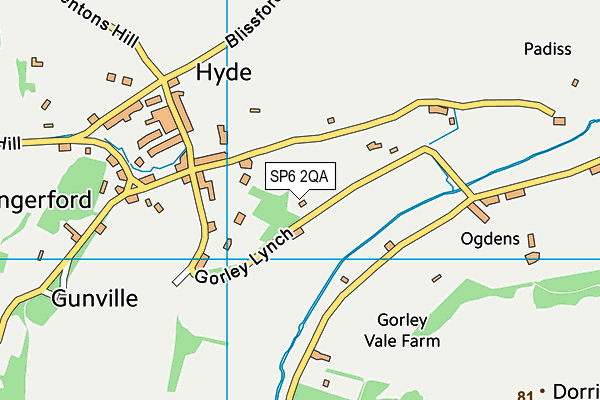 SP6 2QA map - OS VectorMap District (Ordnance Survey)