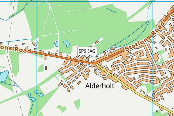 SP6 3AG map - OS VectorMap District (Ordnance Survey)