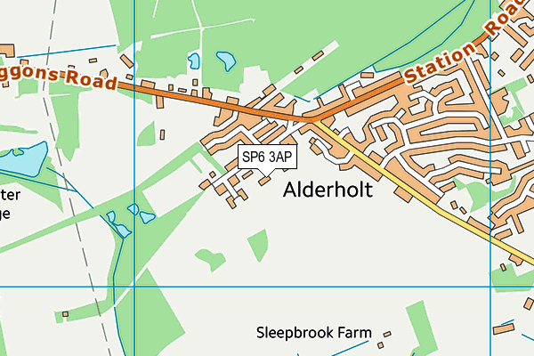 SP6 3AP map - OS VectorMap District (Ordnance Survey)