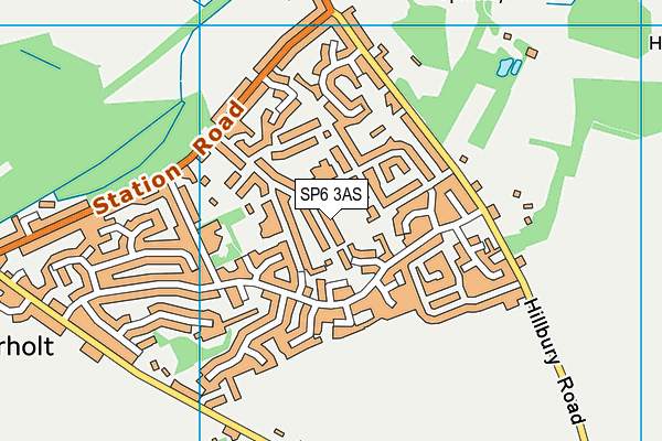 SP6 3AS map - OS VectorMap District (Ordnance Survey)