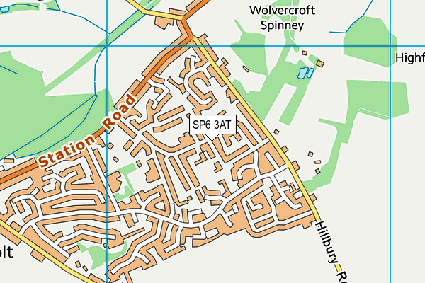 SP6 3AT map - OS VectorMap District (Ordnance Survey)