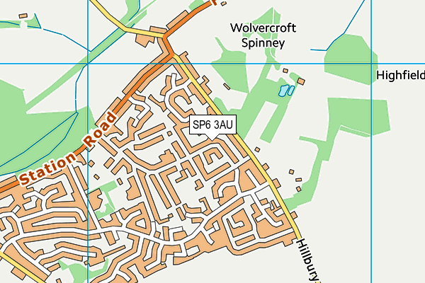 SP6 3AU map - OS VectorMap District (Ordnance Survey)