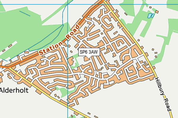 SP6 3AW map - OS VectorMap District (Ordnance Survey)