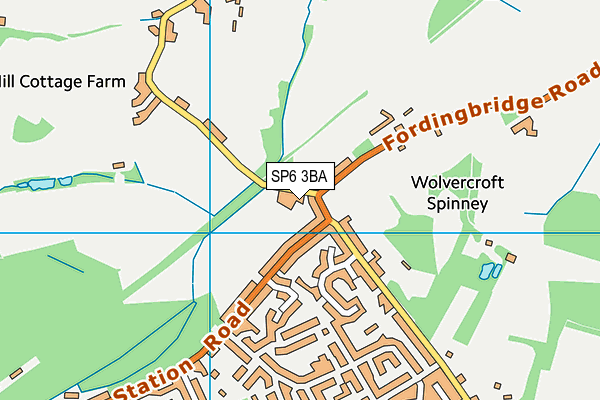 SP6 3BA map - OS VectorMap District (Ordnance Survey)