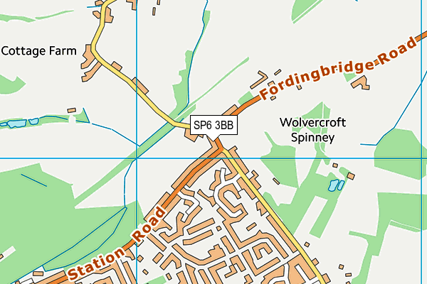 SP6 3BB map - OS VectorMap District (Ordnance Survey)