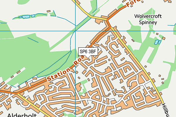 SP6 3BF map - OS VectorMap District (Ordnance Survey)