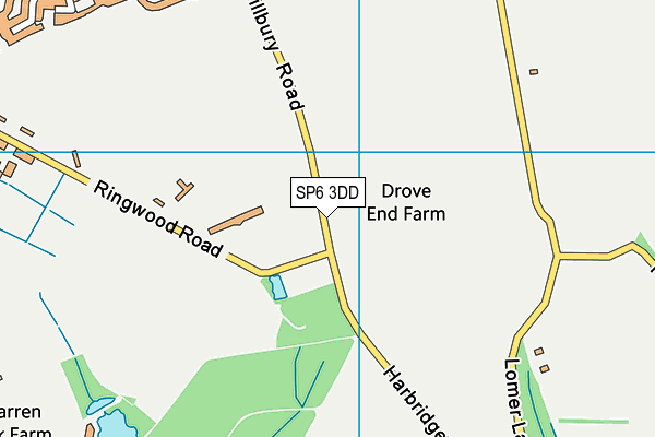 SP6 3DD map - OS VectorMap District (Ordnance Survey)