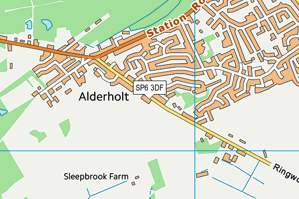 Alderholt Recreation Association map (SP6 3DF) - OS VectorMap District (Ordnance Survey)