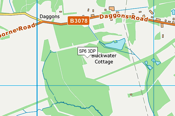 SP6 3DP map - OS VectorMap District (Ordnance Survey)