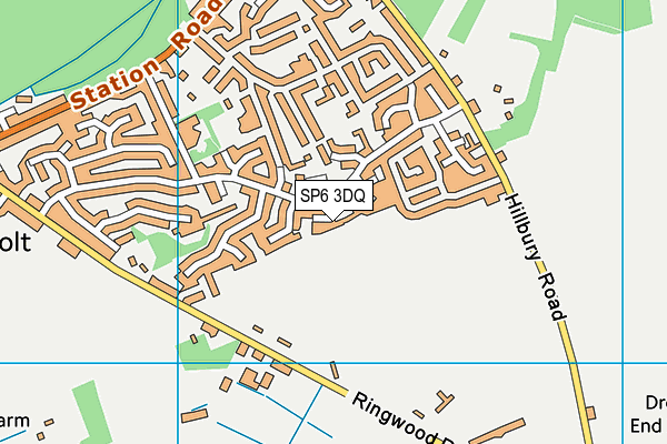 SP6 3DQ map - OS VectorMap District (Ordnance Survey)