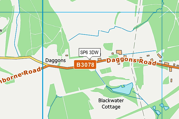 SP6 3DW map - OS VectorMap District (Ordnance Survey)