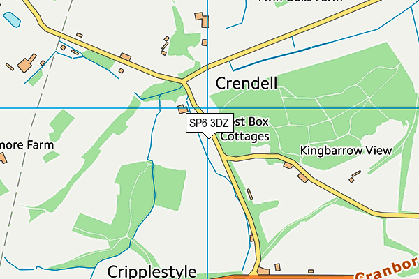 SP6 3DZ map - OS VectorMap District (Ordnance Survey)