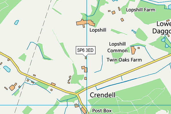 SP6 3ED map - OS VectorMap District (Ordnance Survey)