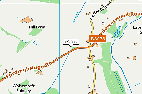 SP6 3EL map - OS VectorMap District (Ordnance Survey)