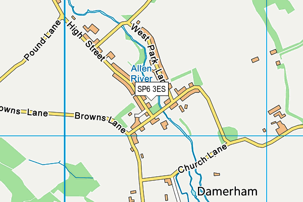 SP6 3ES map - OS VectorMap District (Ordnance Survey)