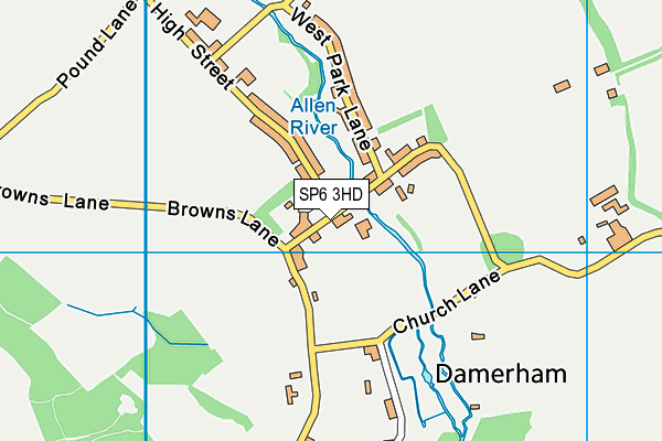 SP6 3HD map - OS VectorMap District (Ordnance Survey)