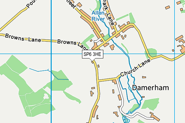 SP6 3HE map - OS VectorMap District (Ordnance Survey)