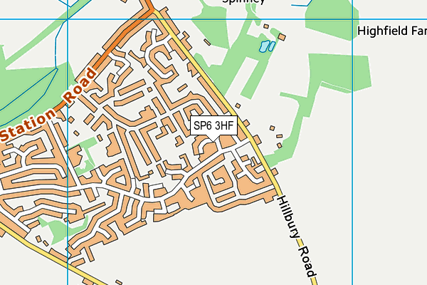 SP6 3HF map - OS VectorMap District (Ordnance Survey)