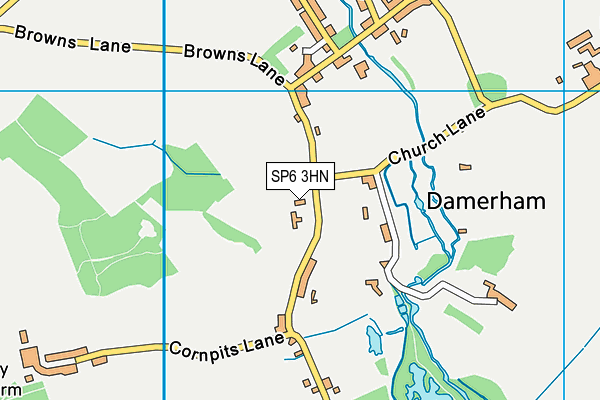 SP6 3HN map - OS VectorMap District (Ordnance Survey)