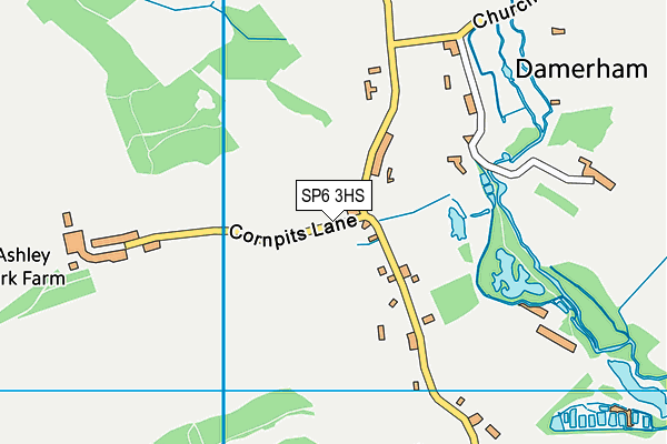 SP6 3HS map - OS VectorMap District (Ordnance Survey)